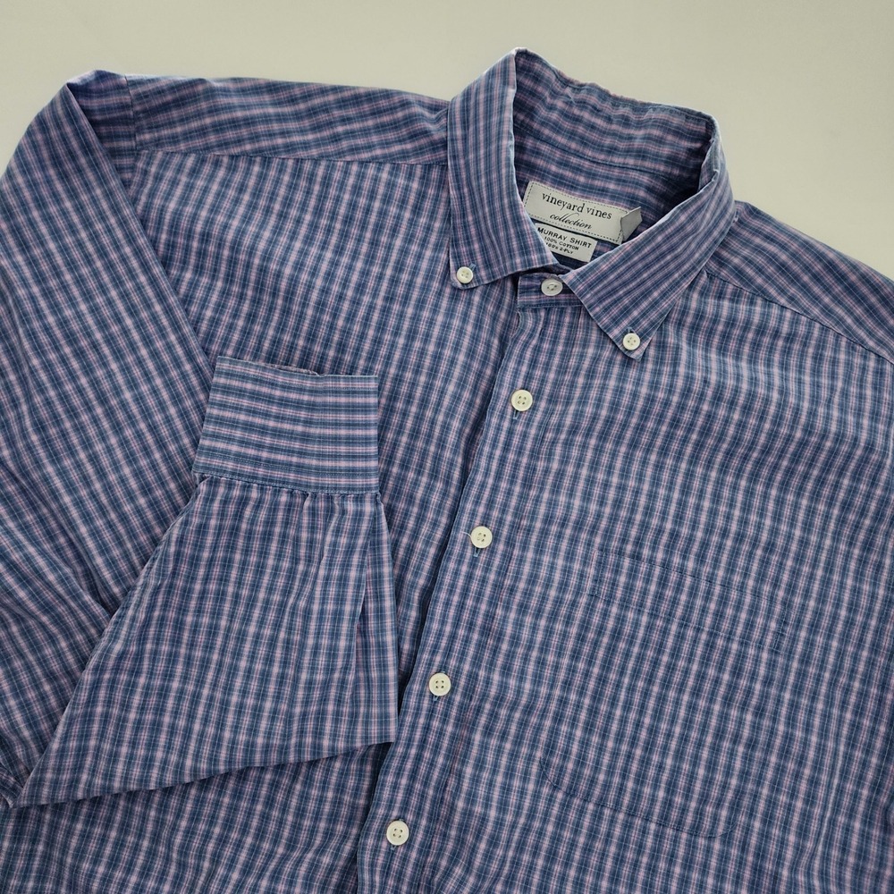Vineyard Vines Collection Murray Shurt blue pink plaid long sleeve‎ mens size L